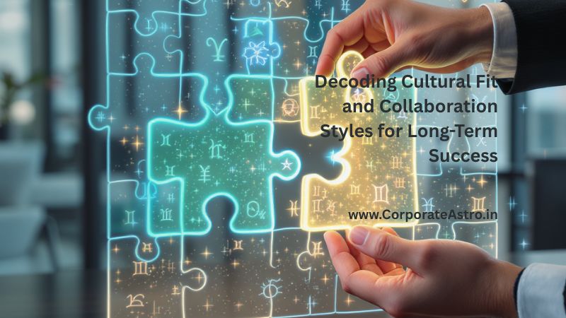 Hands carefully placing a final, unique puzzle piece with a glowing astrological symbol into a larger puzzle, symbolizing the successful decoding of cultural fit and collaboration styles.